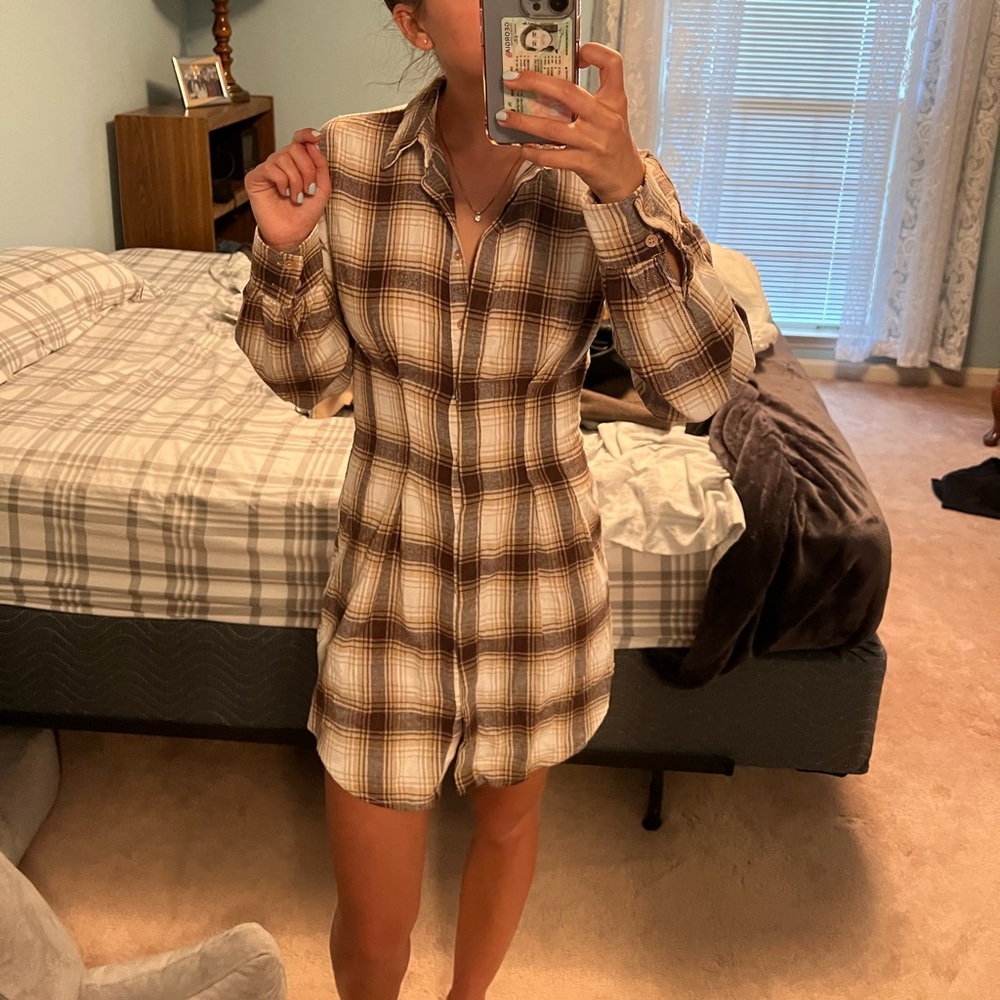 Tapered Flannel Dress